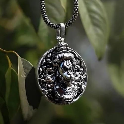 Hanuman Ji Pendant Oxodaised Silver Chain