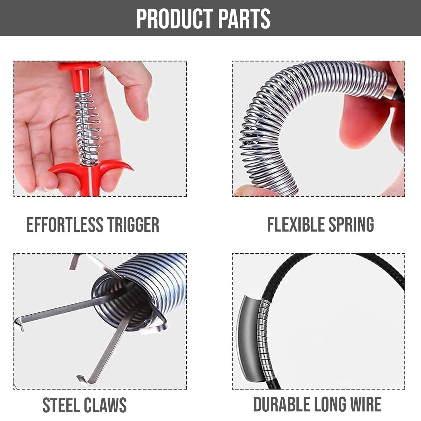 FlexReach - Flexible Drain Cleaning Wire Tool – 160 cm