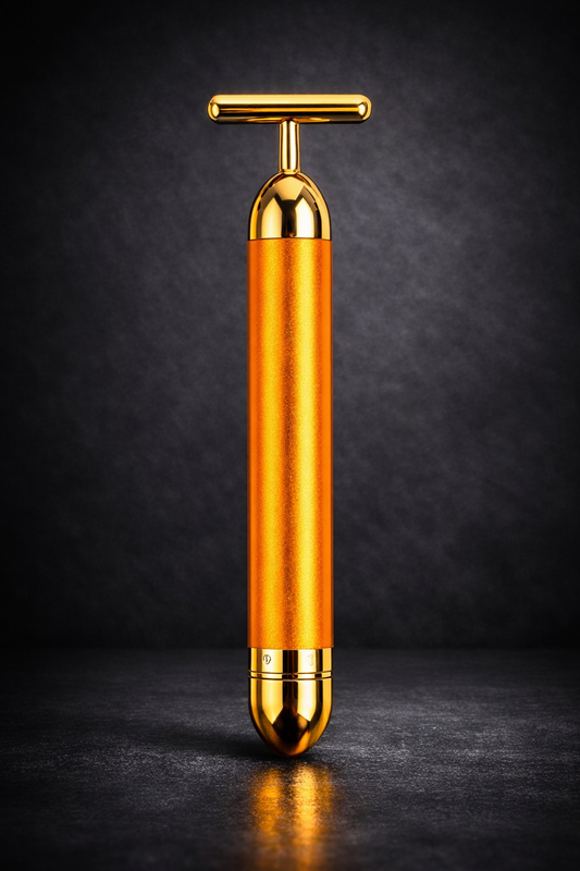 24K Gold Energy Beauty Bar Electric Facial Massage Roller